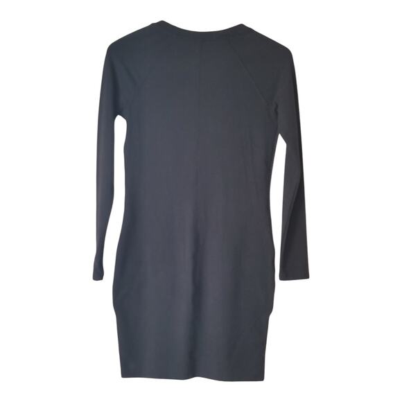 Athleta Gray Striped V-Neck Long Sleeve Sweater Dress Women's XS - Picture 3 of 10